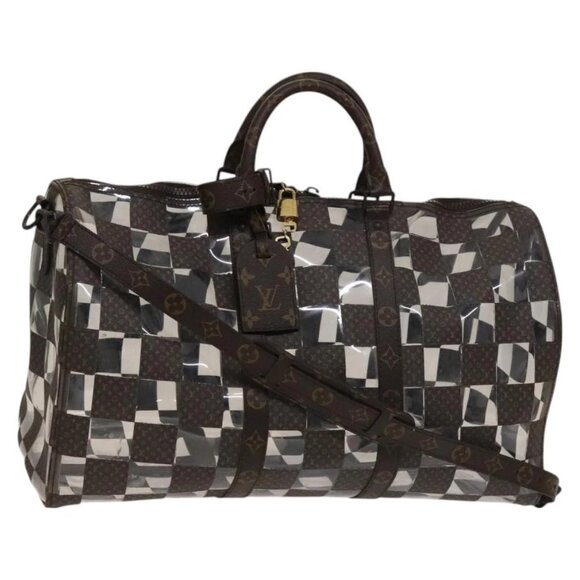 LOUIS VUITTON Monogram chess Keepall Bandouliere 50 Boston M20864 LV Auth 125489 - Picture 1 of 16